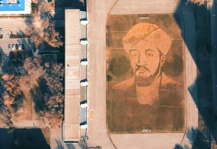 Студенттер жапырақтан әл-Фарабидің портретін жасап шықты (видео)