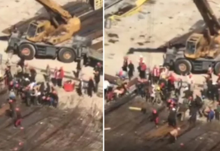 Алматыда жұмысшыларды құрылыс материалы басып қалды (видео)