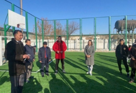 ШЫМКЕНТ: Еңбекші ауданында жаңа спорт алаңшасы ашылды