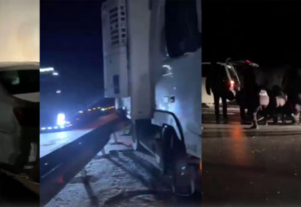 Алматы облысында жантүршігерлік жол апаты видеоға түсіп қалды