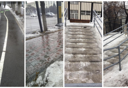 Алматинцам страшно ходить по обледеневшим тротуарам 