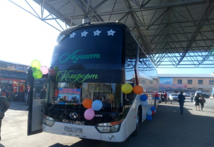 ​«Түркістан-Самарқанд» бағытындағы халықаралық автобус алғашқы сапарға аттанды