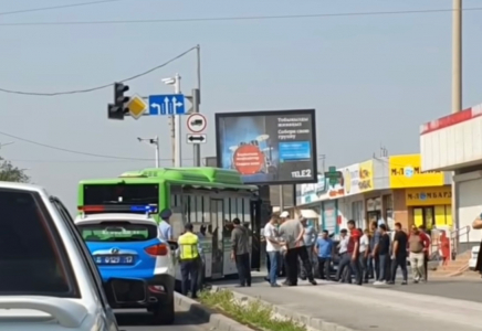 “Жүргізушіні ара шаққан”: Шымкентте жолаушылар автобусы жол жиегіне шығып кетті