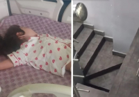 Кеуде және бел омыртқалары сынған: Талдықорғанда бес жасар қыз банкте баспалдақтан құлап кеткен (видео)