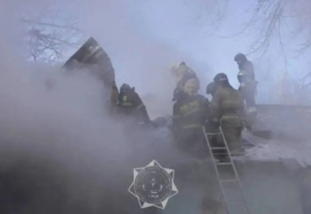 Астанада жер үй өртеніп, артынша жарылыс болды (ВИДЕО)