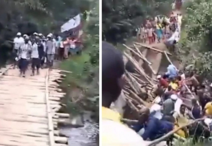 Конгода президенттің отбасы 2 миллион долларға салған көпір ашылу салтанатында опырылып түсті (видео)