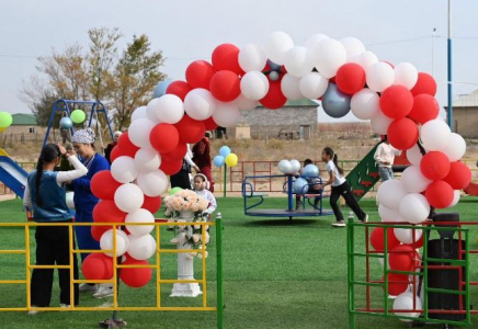 ТҮРКІСТАН: Созақта екі балалар алаңшасы пайдалануға берілді