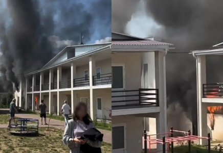 Бурабайдағы қонақүйлердің бірінен өрт шықты (ВИДЕО)