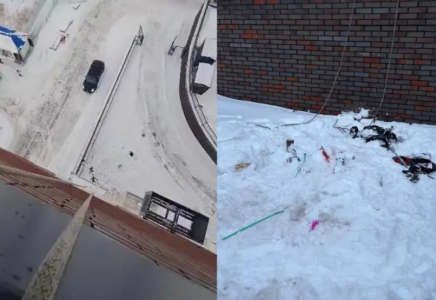 Астанада альпинист салынып жатқан тұрғын үйдің шатырынан құлады (видео)