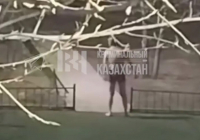 Астанада пышақ ұстаған жалаңаш ер адам жұрттың зәресін ұшырды (ВИДЕО)