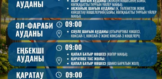 ТАЗА ҚАЗАҚСТАН: Шымкентте жалпықалалық сенбілік өтеді