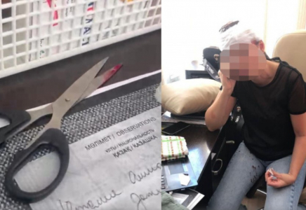 Алматыда клиент турфирма қызметкерінің басына қайшы лақтырып, жаралаған