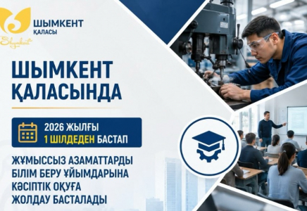 ШЫМКЕНТ: жұмыссыз азаматтарды кәсіптік оқуға жолдау 1 шілдеден басталады
