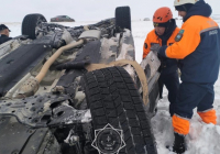 ​Жамбыл облысында жеңіл көлік аударылып, үш адам зардап шекті