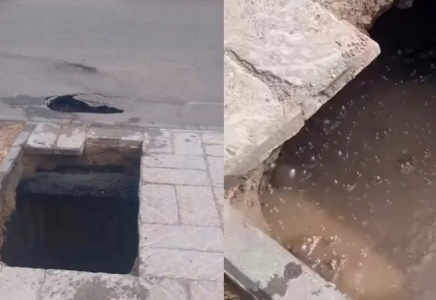 Павлодарда тротуар опырылып, ер адам қайнаған суға түсіп кеткен