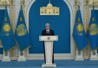 Мемлекет басшысы телекөпір арқылы бірқатар автокөлік жолының құрылысын бастап берді