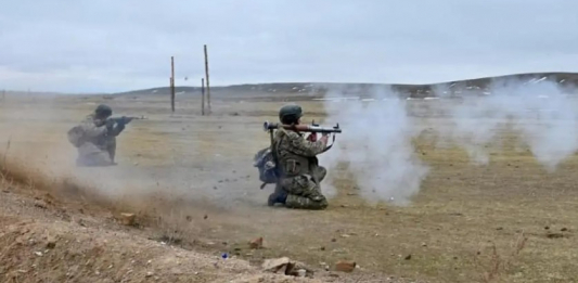 Қонаевтағы полигонда роталық тактикалық оқу-жаттығу кезеңі өтті