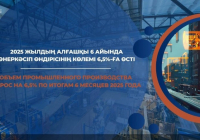 2025 жылдың алғашқы 6 айында өнеркәсіп өндірісінің көлемі 6,5%-ға өсті