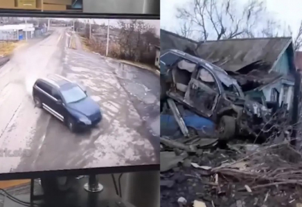 Тайынша ауданында жүйіткіп келе жатқан көлік бір үйдің қабырғасын тас-талқан етті (ВИДЕО)