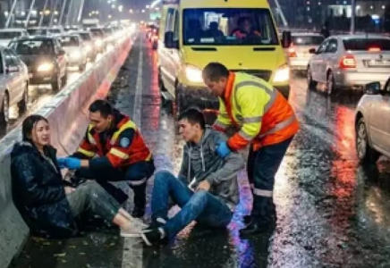 Атыраудың орталық көпірінде екі адам токқа түсіп қалды