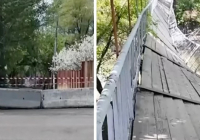 Өскеменде балалар шайқаған көпір үзіліп, адамдар 5-6 метрден құлады