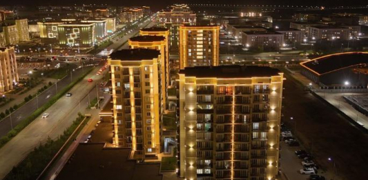 Түркістандағы ғимараттарға заманауи жарықтандыру жүйелері орнатылып жатыр